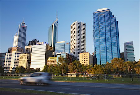 perth - Skyscrapers in downtown Perth, Western Australia, Australia Stock Photo - Rights-Managed, Code: 862-03887250