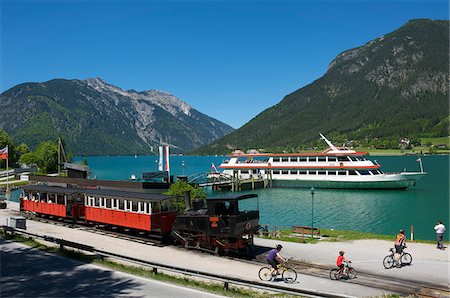 rail engine photos - Achensee Train in Pertisau, Lake Achensee, Tyrol, Austria Stock Photo - Rights-Managed, Code: 862-03887322