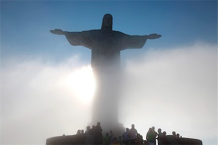 Christ the Redeemer, Portuguese: Cristo Redentor, is a statue of Jesus Christ in Rio de Janeiro, considered the second largest Art Deco statue in the world. Brazil Stock Photo - Rights-Managed, Code: 862-03887395