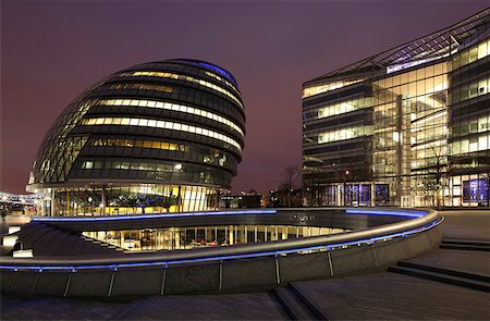 England, London City Hall at the River Thames. Foto de stock - Con derechos protegidos, Código: 862-03887659