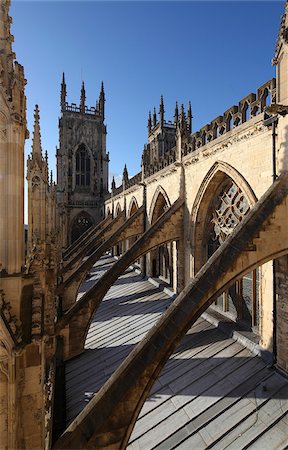 simsearch:862-03887665,k - York Minster is a Gothic cathedral in York, England and is one of the largest of its kind in Northern Europe alongside Cologne Cathedral. Stock Photo - Rights-Managed, Code: 862-03887667