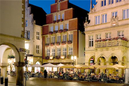 Street Cafe, Muenster, Muensterland, North Rhine Westphalia, Germany Stock Photo - Rights-Managed, Code: 862-03887923