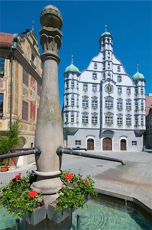 Hôtel de ville, Memmingen, Allgäu, Bavière, Allemagne Photographie de stock - Rights-Managed, Code: 862-03888020