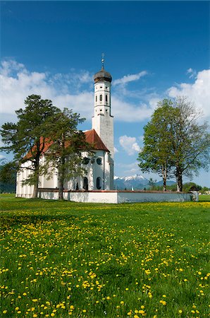 st coloman church - Saint Coloman near to Fuessen, Allgaeu, Bavaria, Germany Foto de stock - Con derechos protegidos, Código: 862-03888022