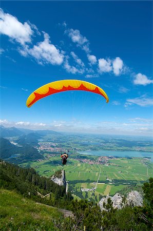 Parapente à Tegelberg, Allgäu, Bavière, Allemagne Photographie de stock - Rights-Managed, Code: 862-03888023