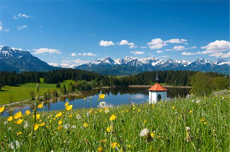 Lac Hegradtsrieder voir, Allgäu, Bavière, Allemagne Photographie de stock - Rights-Managed, Code: 862-03888100