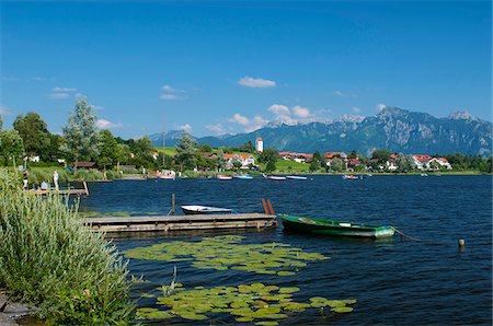 Lac Hopfensee, Allgäu, Bavière, Allemagne Photographie de stock - Rights-Managed, Code: 862-03888112
