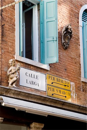 Road sign, Venice, Veneto, Italy Foto de stock - Con derechos protegidos, Código: 862-03888516