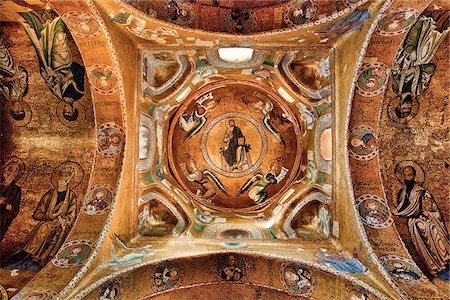 santa maria dell'ammiraglio - Mosaics in the church La Martorana, Palermo, Sicily, Italy Stock Photo - Rights-Managed, Code: 862-03888580