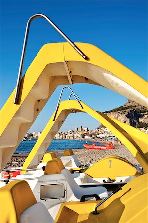 Boote am Strand, Cefalu, Sizilien, Italien Stockbilder - Lizenzpflichtiges, Bildnummer: 862-03888628
