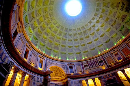 pantheon rome - Italy, Rome; The famed Panthenon dome which until the 20th Century was the largest ever built Stock Photo - Rights-Managed, Code: 862-03888642