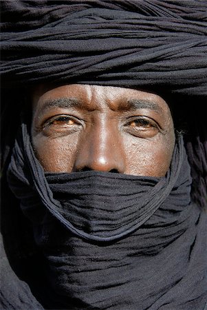 Touareg with a black turban. Timbuktu, Mali, West Africa Stock Photo - Rights-Managed, Code: 862-03888791