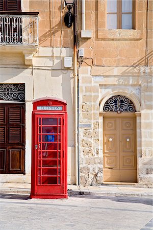 red call box - Telephone box, Marsaxlokk, Malta Stock Photo - Rights-Managed, Code: 862-03888847