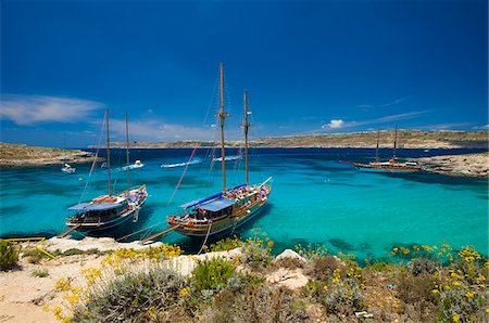 Blue Lagoon, l'île de Comino, Malte Photographie de stock - Rights-Managed, Code: 862-03888869
