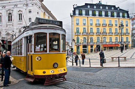 Tramway in Bairro Alto district, Lisbon, Portugal Stock Photo - Rights-Managed, Code: 862-03889073