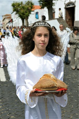 Girl in the Holy Christ procession, Vila do Porto. Santa Maria, Azores islands, Portugal Stock Photo - Rights-Managed, Code: 862-03889221
