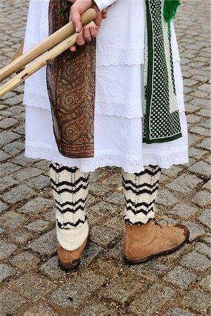 festival in village - Skirt of a Pauliteiro de Miranda, member of a group that practice an ancient warrior Iberian dance. Traditional Winter festivities in Constantim. Tras os Montes, Portugal Stock Photo - Rights-Managed, Code: 862-03889354