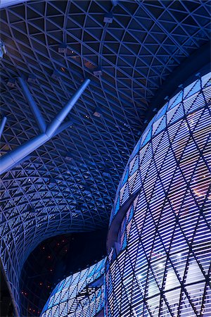 roof detail - Singapore, Singapore, Orchard Road.  Architecture of the ION Orchard Mall. Stock Photo - Rights-Managed, Code: 862-03889583