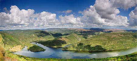 spain panoramic - Tagus river at the Monfrague National Park. Spain Stock Photo - Rights-Managed, Code: 862-03889627