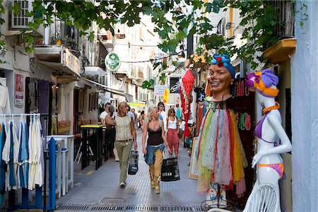 Shopping, Old Town, Eivissa, Ibiza, the Balearic Islands, Spain Stock Photo - Rights-Managed, Code: 862-03889683