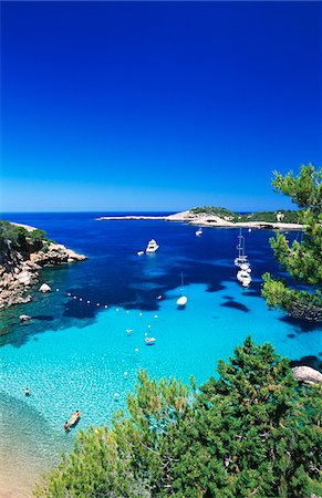 Côte est proche de Portinatx, Ibiza, îles Baléares, Espagne Photographie de stock - Rights-Managed, Code: 862-03889720