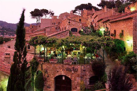 Restaurant, Tossa de Mar, Costa Brava, Catalonia, Spain Stock Photo - Rights-Managed, Code: 862-03889756