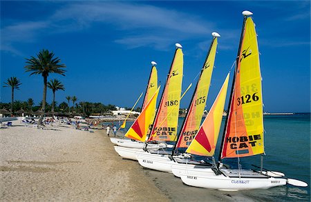 sailboat on the beach - Club Med Djerba La Douce, Djerba, Tunisia Stock Photo - Rights-Managed, Code: 862-03889895