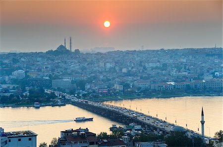 Istanbul and the Golden Horn at sunset. Turkey Foto de stock - Con derechos protegidos, Código: 862-03889949