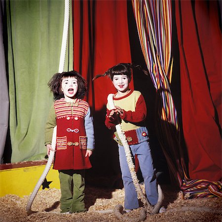 Two young girls in the circus Stockbilder - Lizenzpflichtiges, Bildnummer: 877-06834938