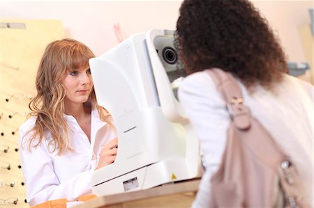 France, optician, vision testing. Stock Photo - Rights-Managed, Code: 877-06835834