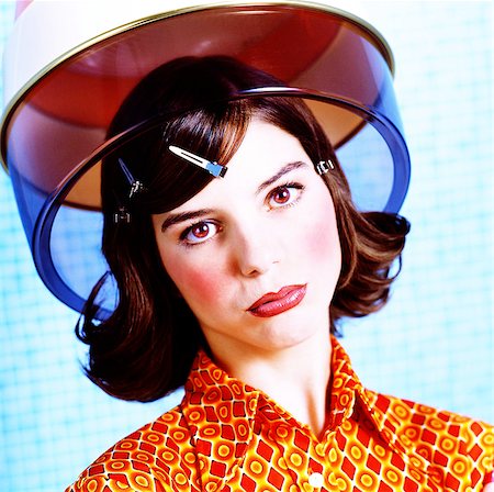 dance studio - Portrait woman, hair-dryer Stock Photo - Rights-Managed, Code: 877-06835890