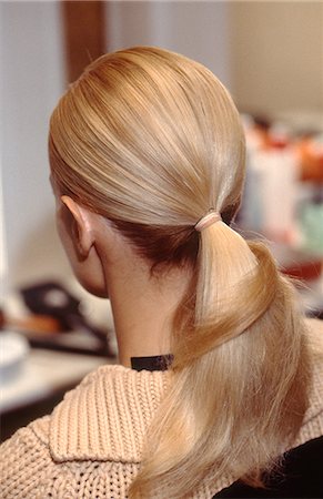 Back view of a woman with pony tail Stock Photo - Rights-Managed, Code: 877-06836018