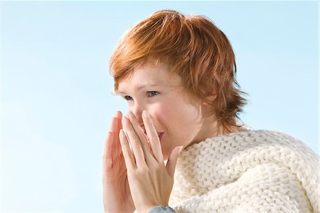 someone about to sneeze - Young woman sneezing Stock Photo - Rights-Managed, Code: 877-06832806