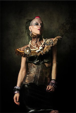 snake - Alternative Fashion portrait of woman Stock Photo - Rights-Managed, Code: 877-07460590