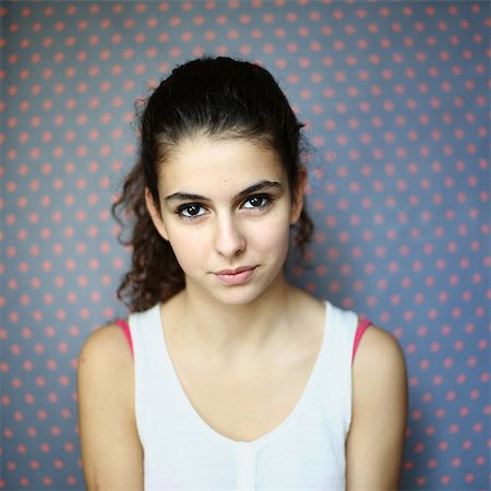 female teen brown eyes - Portrait of a teenage girl Stock Photo - Rights-Managed, Code: 877-08031287