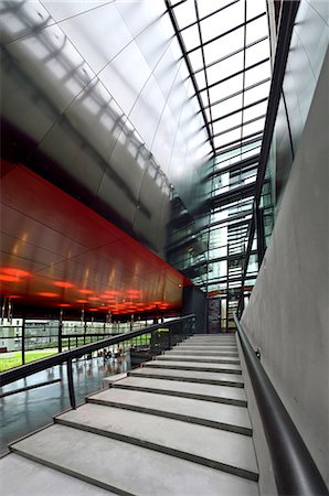 Europe,France, stairs and glass Frac Rennes  (architect Odile Decq) Stock Photo - Rights-Managed, Code: 877-08079034