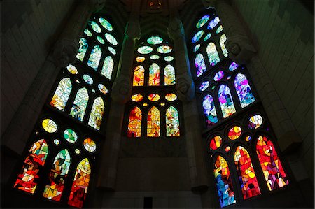 simsearch:877-08127896,k - Sagrada Familia basilica. Stained glass. Barcelona. Spain. Stock Photo - Rights-Managed, Code: 877-08127914
