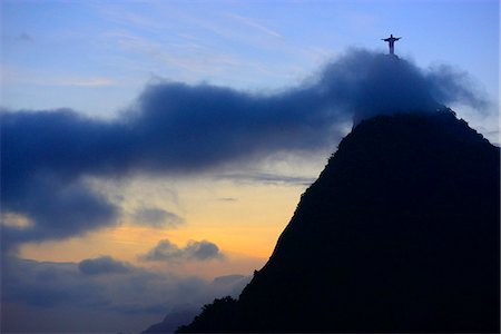 Corcovado mountain with Christ the Redeemer at the top in Rio de Janeiro, Brazil, South America Stock Photo - Rights-Managed, Code: 877-08128356