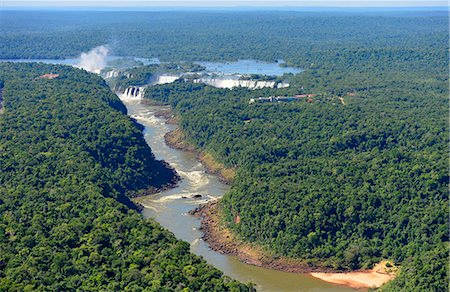 Aerial view of  Iguacu Falls , Brazil, South America Stock Photo - Rights-Managed, Code: 877-08128351