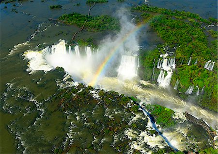 rainbow falls - Aerial view of  Iguacu Falls , Brazil, South America Stock Photo - Rights-Managed, Code: 877-08128352