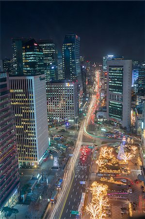 south korea city in christmas - Korea, Seoul City, Euljiro Avenue Stock Photo - Rights-Managed, Code: 877-08128380