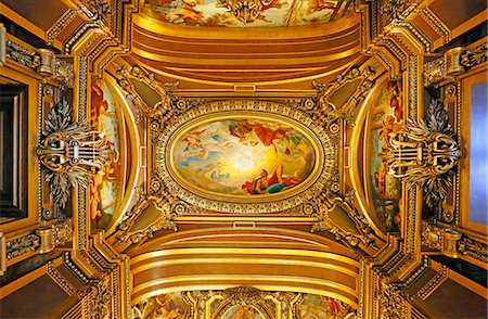 simsearch:877-08128484,k - France,Paris. 9th district. Palais Garnier, Paris Opera. The Grand Foyer. View ceilings. Foto de stock - Con derechos protegidos, Código: 877-08128488