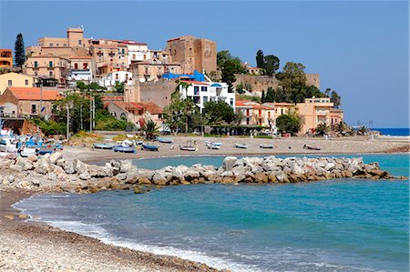 sicily fishing industry - Italy, Sicily, province of Messina, Tusa, Castel di Tusa Stock Photo - Rights-Managed, Code: 877-08128674