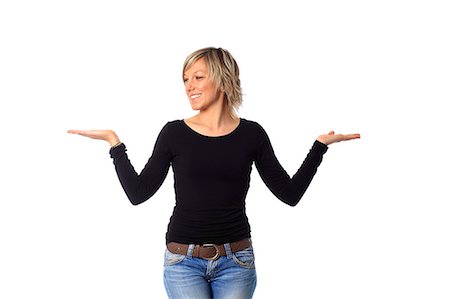scales weight woman happy - France, young blond woman in studio. Stock Photo - Rights-Managed, Code: 877-08128688