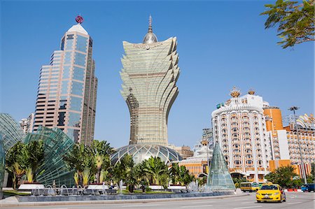 China,Macau,City Skyline with Hotel Grand Lisboa Stock Photo - Rights-Managed, Code: 877-08128755