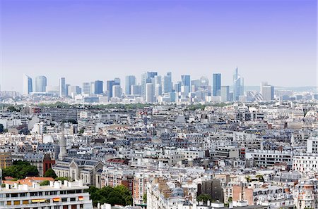France,Paris, 15th arrondissement. Parc André Citroën. View Defense and the First Tower from the tethered balloon. Stock Photo - Rights-Managed, Code: 877-08129344