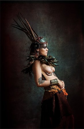 densely populated - Tribal woman in traditional costume profile Stock Photo - Rights-Managed, Code: 877-08129466