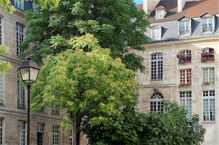 France. Paris. 4th district. The Marais. The Henault de Cantobre hotel, built in 1706, shelters the European House of the Photography. The facade rue de Fourcy Stock Photo - Rights-Managed, Code: 877-08898585