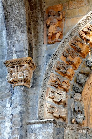 France, Aquitaine, Pyrenees Atlantiques, Oloron-sainte-Marie, Sainte Marie area, Sainte-Marie cathedral, Unesco world heritage as road to Santiago de Compostela, the portal Stock Photo - Rights-Managed, Code: 877-08898590