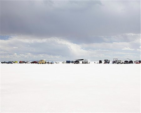 Row of spectators on Bonneville Salt Flats, during Speed Week Stock Photo - Rights-Managed, Code: 878-07442496